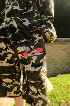 UTILITY CAMO LONG SHORTS