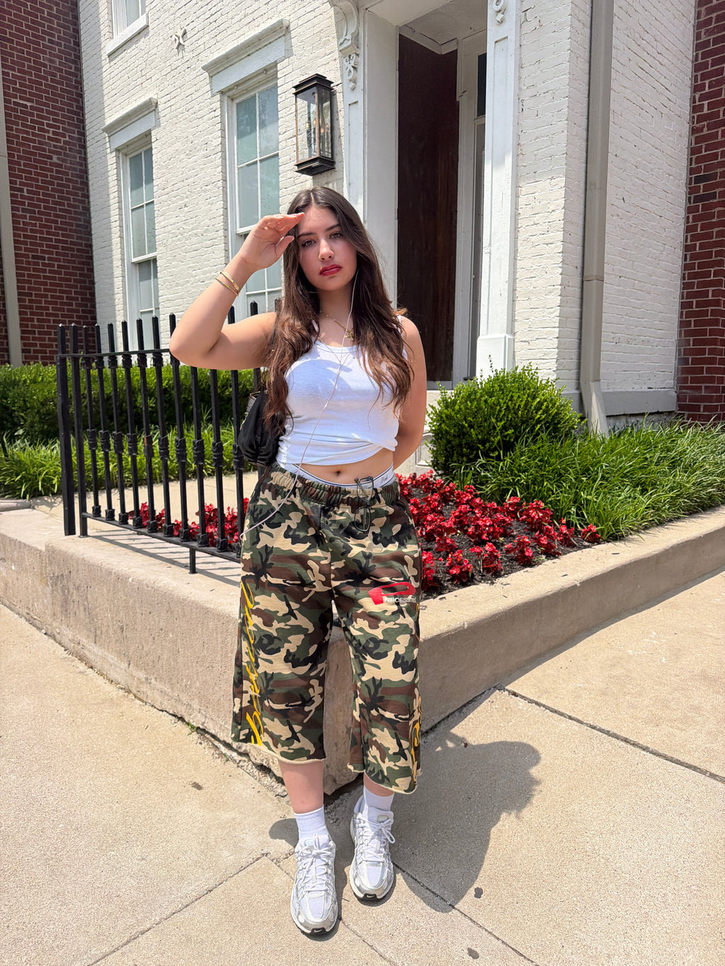 UTILITY CAMO LONG SHORTS